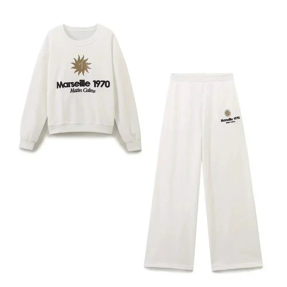 Antoinette – Sweatshirt met ronde hals – Wijde broek – Loungeset