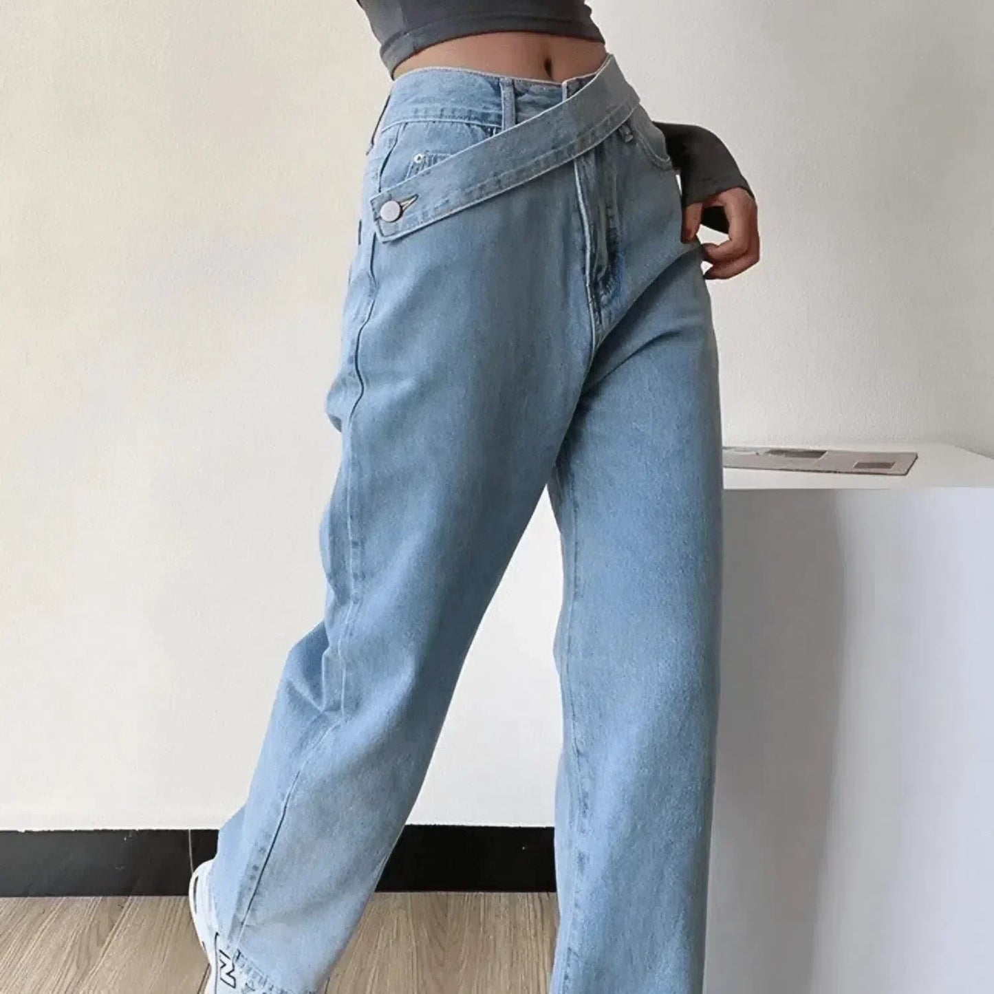 Casila – Asymmetrische sluiting – Rechte jeans