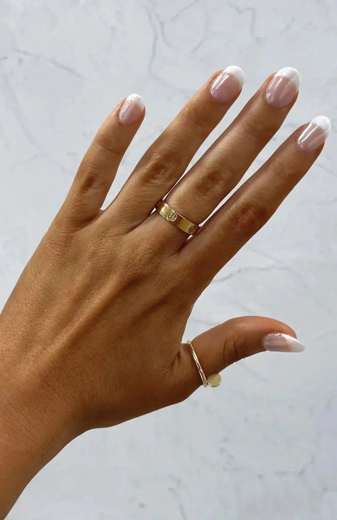 Goudvergulde chunky ring - Brede band met hoogglans