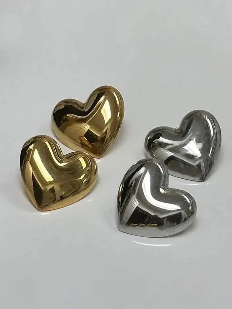Chunky hart oorbellen - Speelse en elegante uitstraling