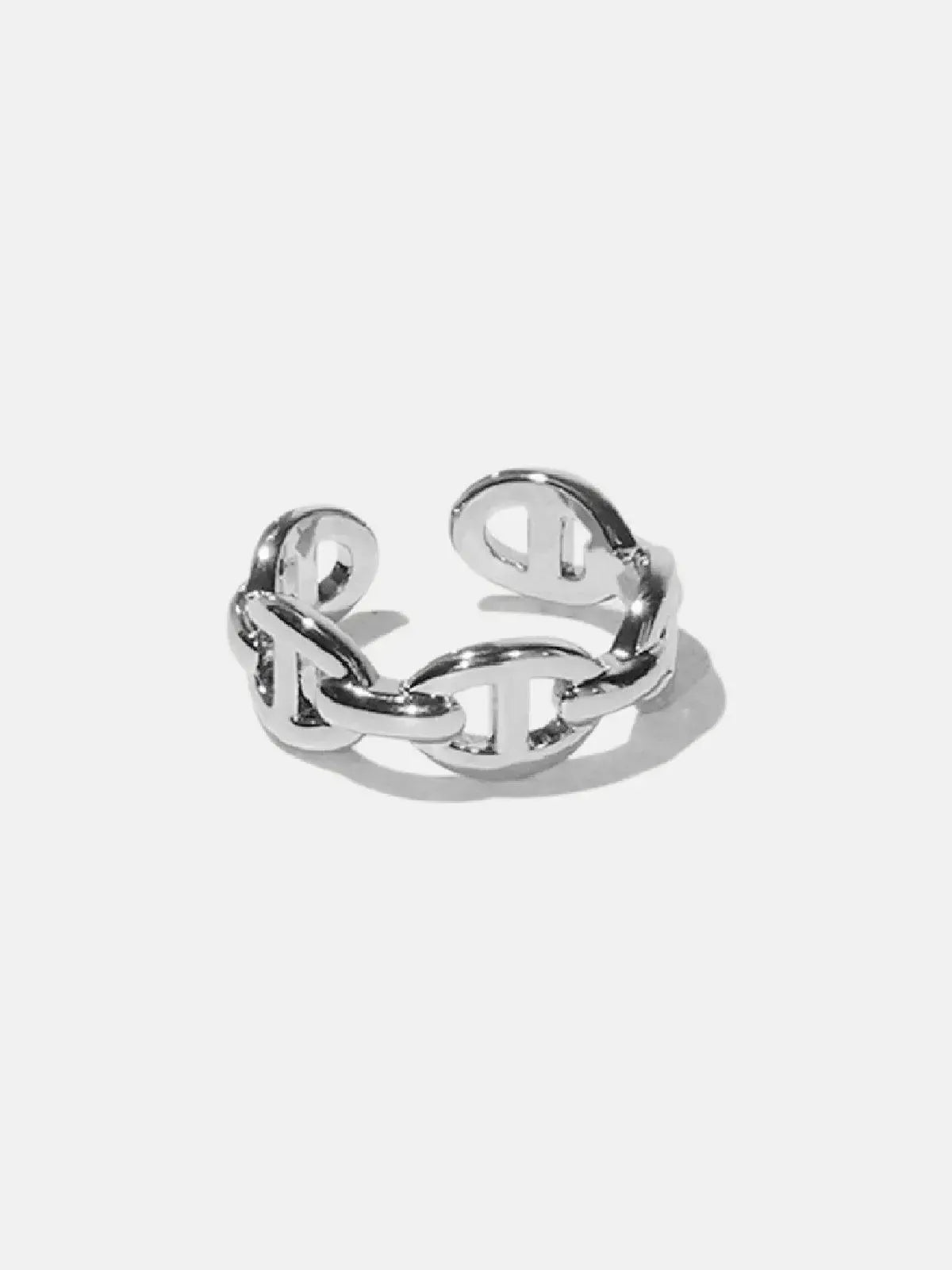 Goud- of zilverkleurige open ring - Verbonden schakelontwerp
