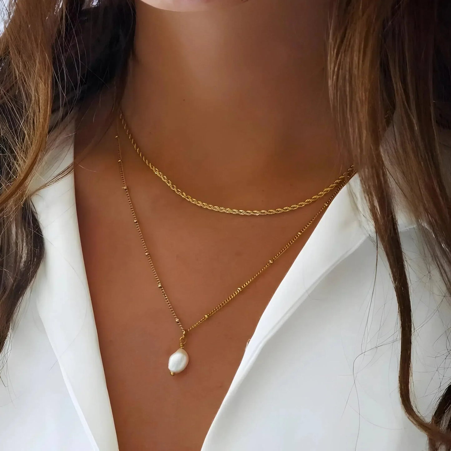 Ketting set met parelhanger - Moderne en elegante uitstraling