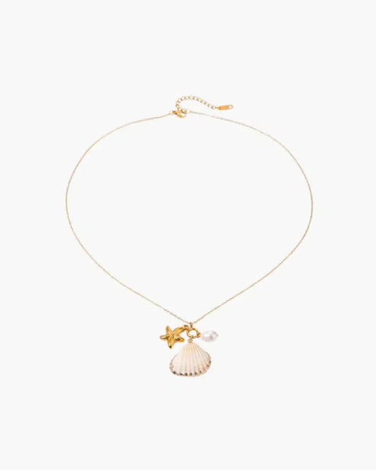 Ketting met zeester en parel - Speelse en zomerse uitstraling