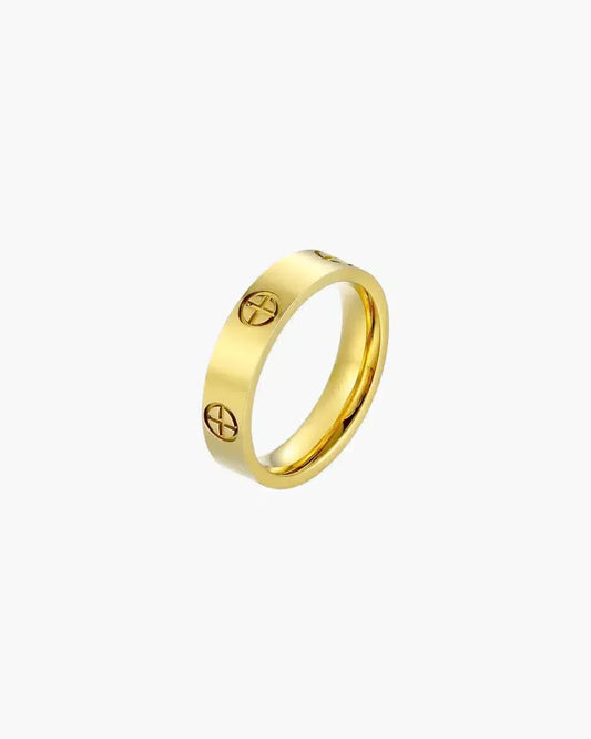 Goudvergulde chunky ring - Brede band met hoogglans