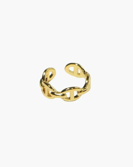 Goud- of zilverkleurige open ring - Verbonden schakelontwerp