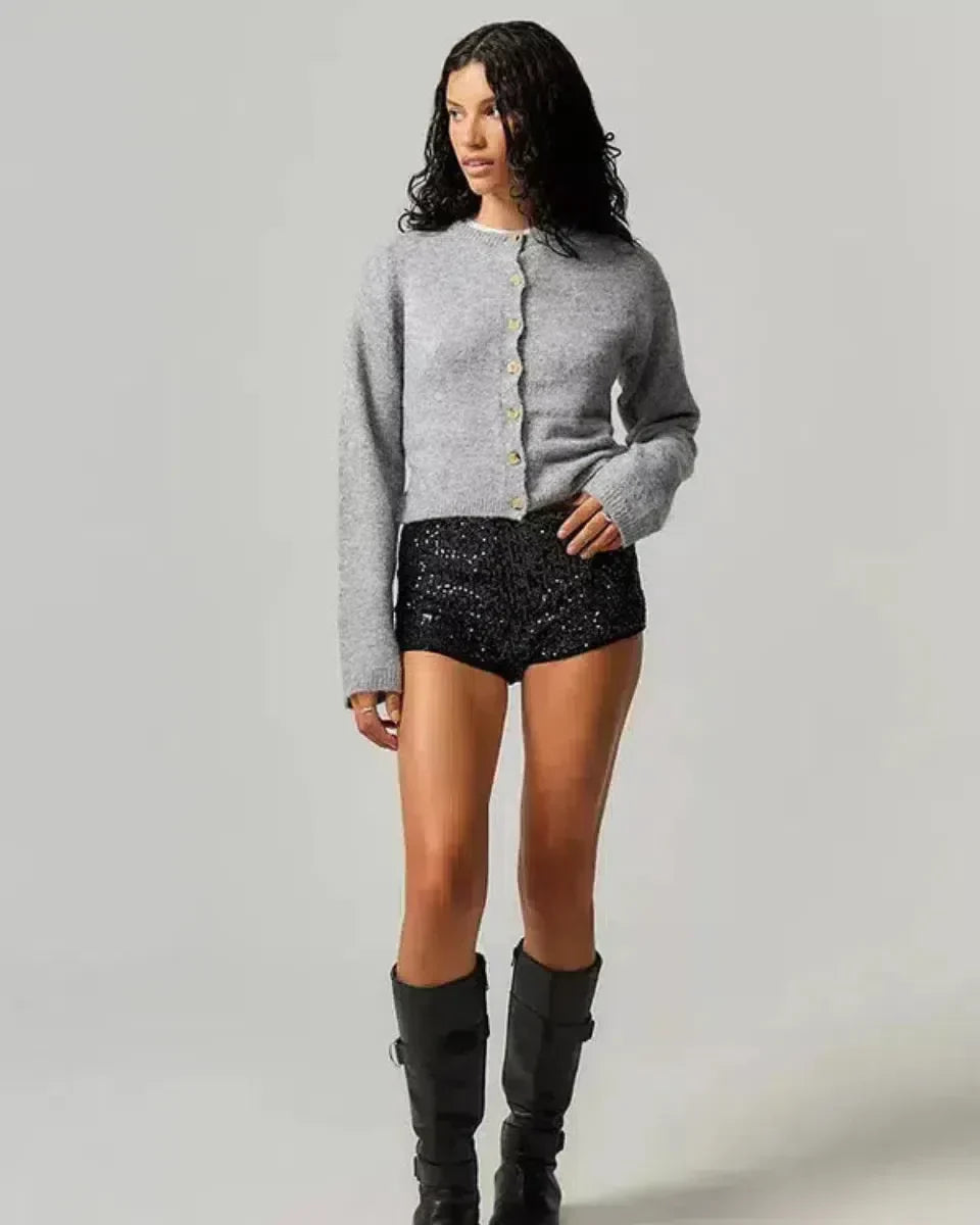 Selora – Pailletten details – Fluwelen feestshort